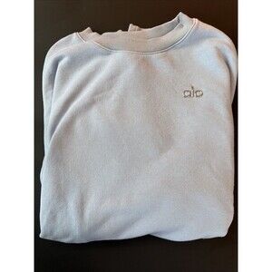 Alo Yoga Oversized Sweater Womens M Baby Blue Pullover Sweatshirt Crew Neck City